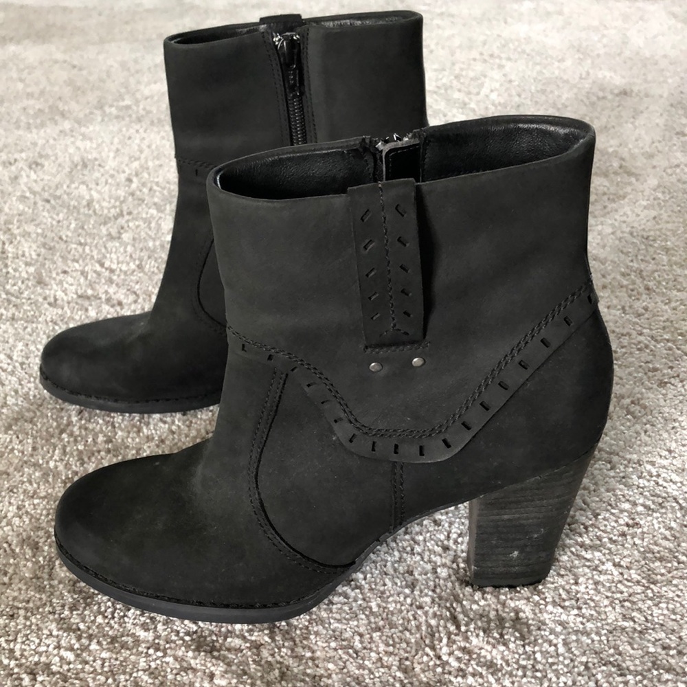Very cute black Clarks booties, size 8.5